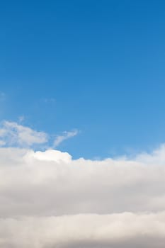 summer blue sky with many white clouds.