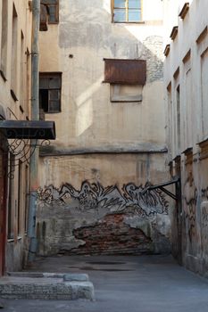 old inner courtyard in St. Peterburg
