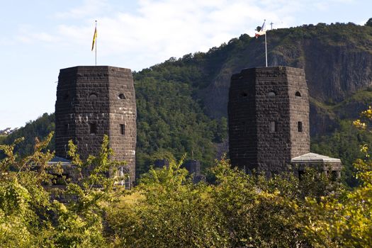 The remains of the bridge at Remagen (Ludendorff Bridge) in Germany.  The bridge capture was an important strategic event of WW2 because it was the only remaining bridge over the Rhine River into Germany's heartland and was also strong enough that the Allies could cross immediately with tanks and trucks full of supplies.