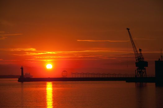 Sunset at the seaside of Thessaloniki - Greece