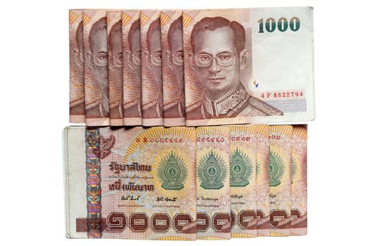 Thailand Banknotes Arranged in Set