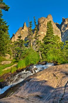 Cascade on Tyndall Creek along Emerald Lake Trail - Rocky Mountains National Park, Colorado