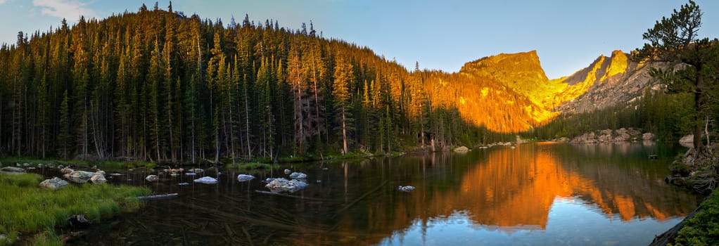 Worm Summer Sunrise over Dream Lake - Rocky Mountains Colorado 
