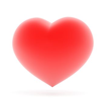 Beautiful red heart on white background