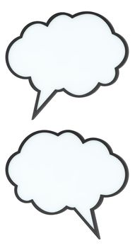 Set of empty high-quality speech bubbles (tag clouds) on white