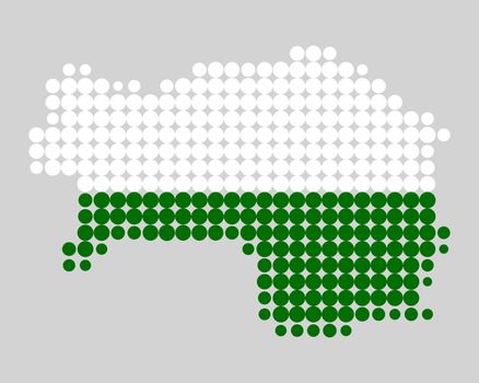 Map and flag of Styria