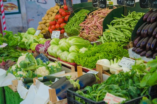 Fruits and vegetables at the market stall