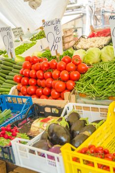 Fruits and vegetables at the market stall