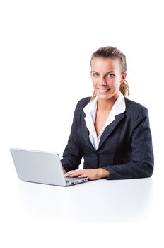 Young businesswoman working on laptop