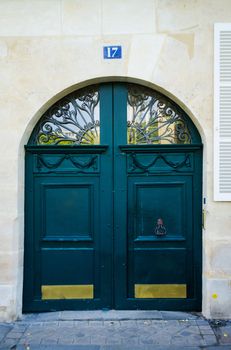 Entrace door on bright summer day