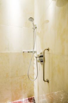 Interior of bathroom with shower