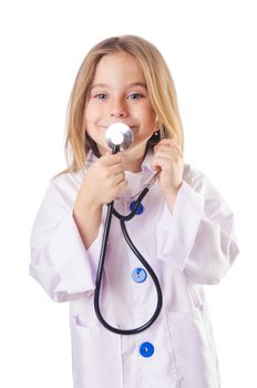 Little girl in doctor costume