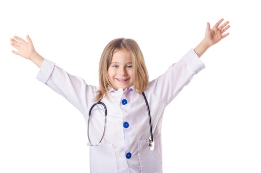 Little girl in doctor costume