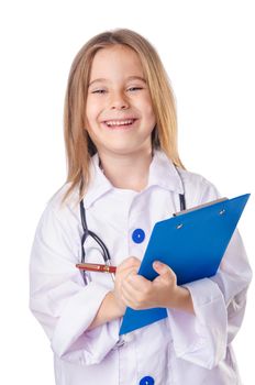 Little girl in doctor costume