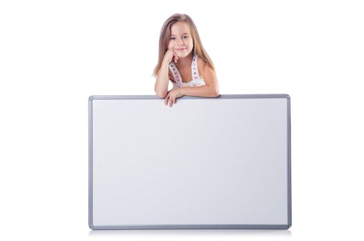 Cute little girl isolated on the white