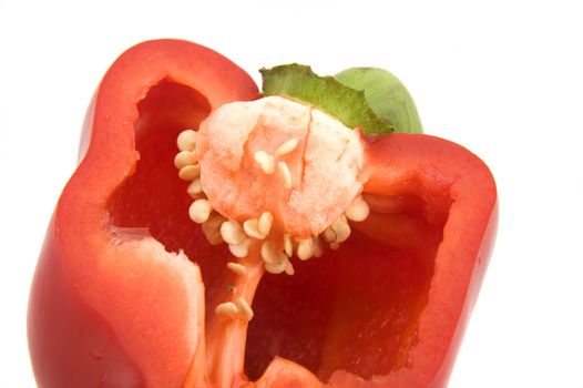 red pepper close up on white background