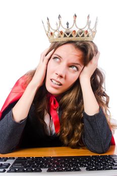 Office queen isolated on the white
