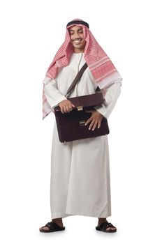 Diversity concept with arab on white