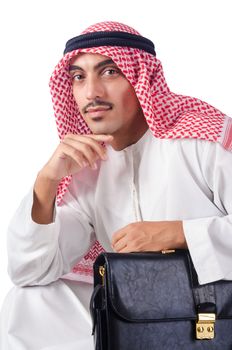 Diversity concept with arab on white