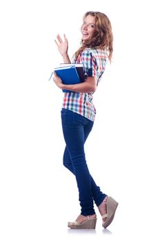 Young student isolated on the white