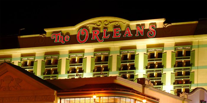 Las Vegas, USA - November 30, 2011: The Orleans Hotel and Casino has a Mardi Gras theme and was opened in Las Vegas in 1996.