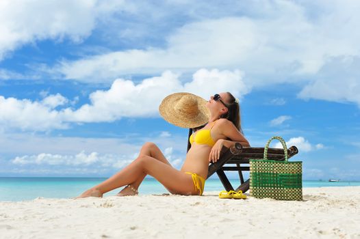 Girl on a tropical beach