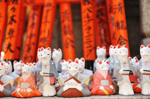 Foxes at Fushimi Inari shrine, Kyoto, Japan