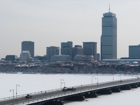 Boston Back Bay Charles River and Mass Ave Bridge