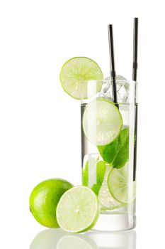 Mojito cocktail isolated on white