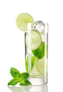 Mojito cocktail isolated on white