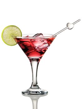 Cosmopolitan cocktail isolated on white