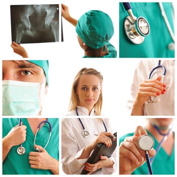 Collage made with medical related images