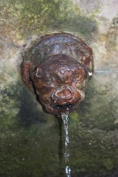 detail of old wash in cefalu. Sicily