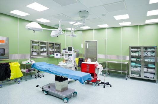 Empty, clean and light operation room in a hospital