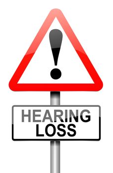 Illustration depicting a roadsign with a hearing loss concept. White background.