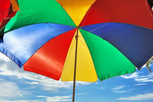 Colorful parasol at the beach 