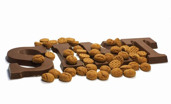 typical dutch letters from chocolate for the dutch children event called Sinterklaas on 5th december