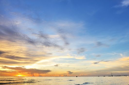Beautiful sunset at Boracay, Philippines