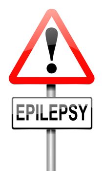 Illustration depicting a roadsign with an epilepsy concept. White background.
