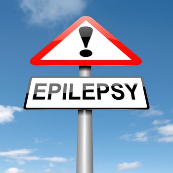 Illustration depicting a roadsign with an epilepsy concept. Sky background.