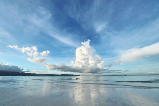 Sky above beach at Boracay, Philippines