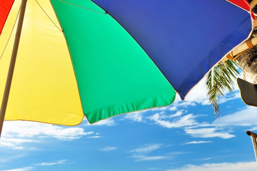 Colorful parasol at the beach 