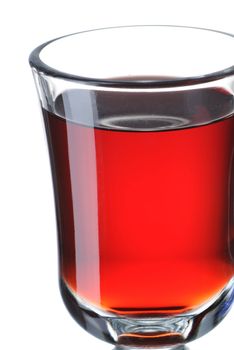 Hot mulled wine isolated on white with reflection