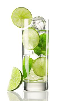 Mojito cocktail isolated on white