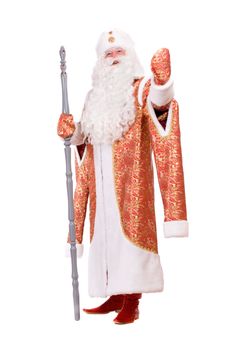 Russian Christmas character Ded Moroz (Father Frost) with the stick in his hands