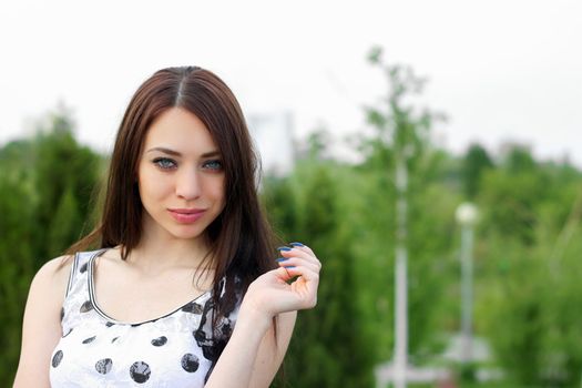 Closeup portrait of a perfect young woman