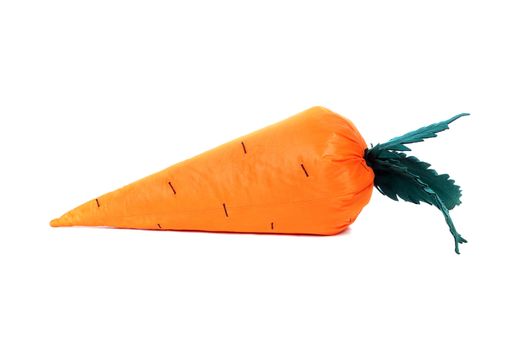 Soft toy - carrot. Isolated on white background