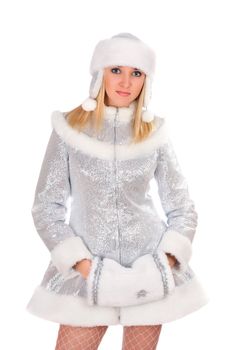 Portrait of a sexy Snow Maiden. Isolated