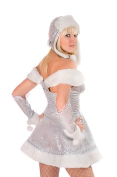 Portrait of a pretty Snow Maiden. Isolated