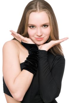 Sexy young woman posing. Isolated on white